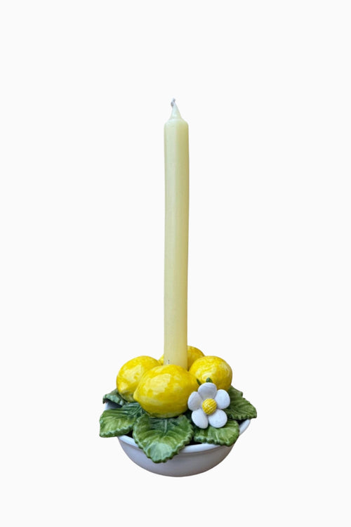 Lemon Collection Ceramic Taper Candle Holder