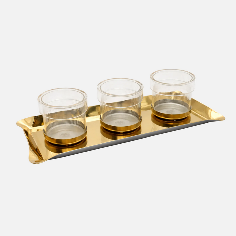 Trio serving platter set of 3 Gold