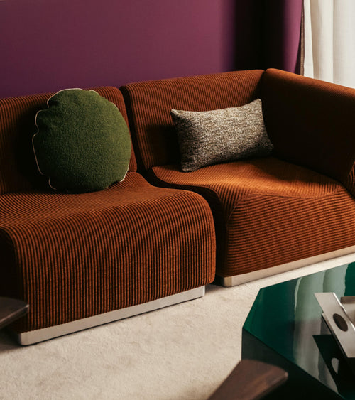 Carino Brown & Green Tweed Effect Cushion (50 x 30 cm)