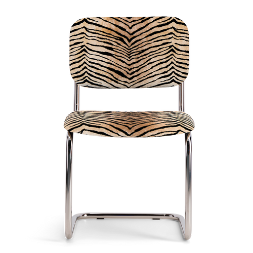Classica Chair – Tiger Velvet & Steel Base