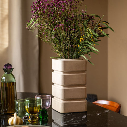 Donna Cream White Ceramic Vase