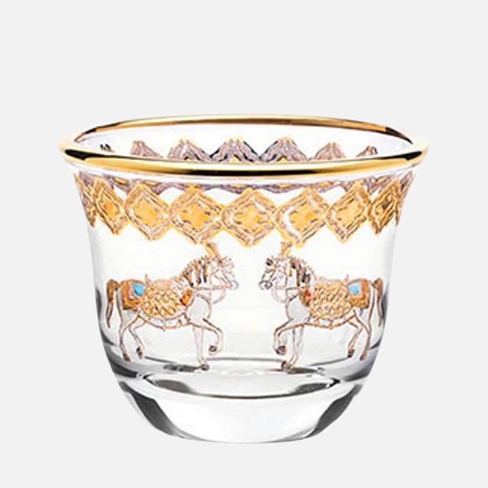 Horse Amber Gawa Coffee Cup Set – 6 Pcs 80 ml