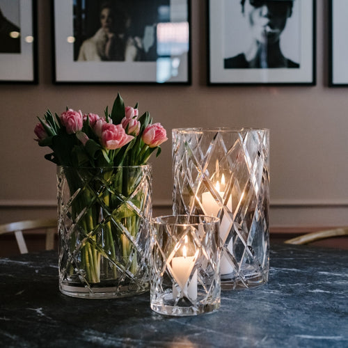 Hurricane Crystal Lamp Medium – Hand-Cut Candle Holder