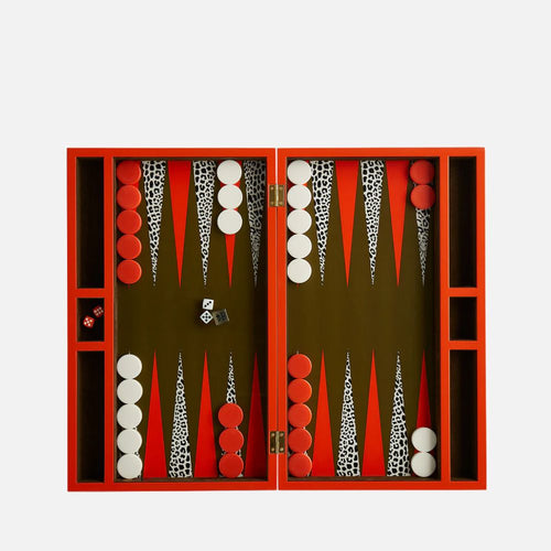 Leopard Backgammon Set - High Gloss Lacquer Game Board