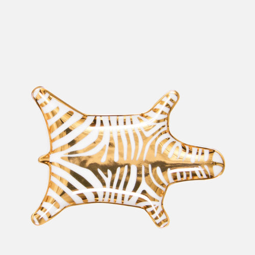 Zebra Stacking Dish - Porcelain with Gold Accents