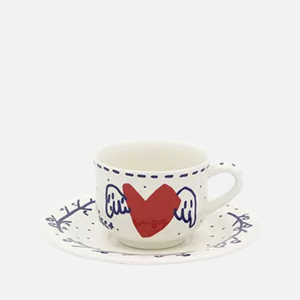 L'Archipel Sentimental Espresso Cup and Saucer, 80ml, Set of 2