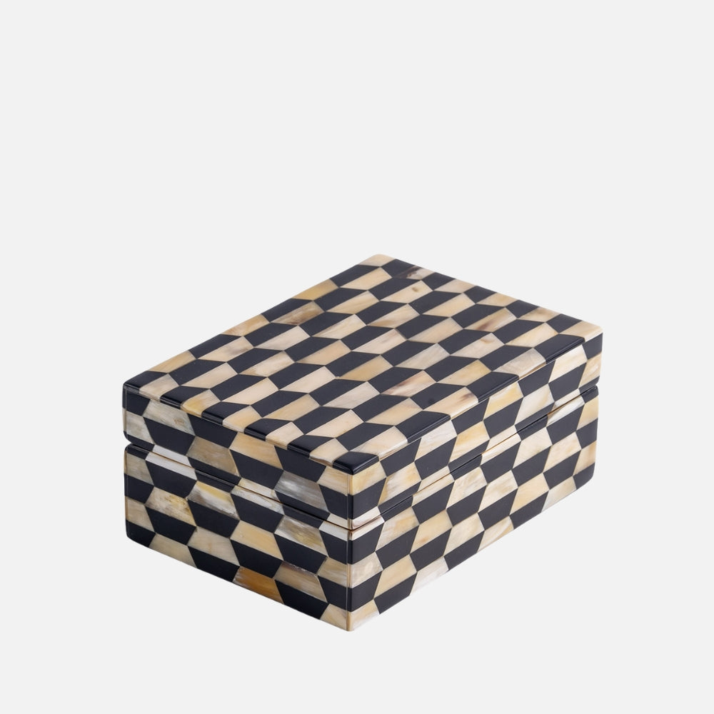 Deluxe Wood & Bone Storage Box, 19x13cm