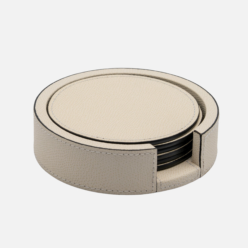 Tao Coaster Holder with 6 Coasters, Ivory