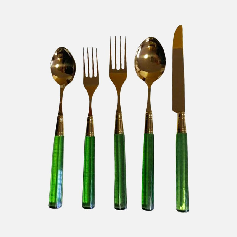 5 Piece Emerald Cutlery Setting