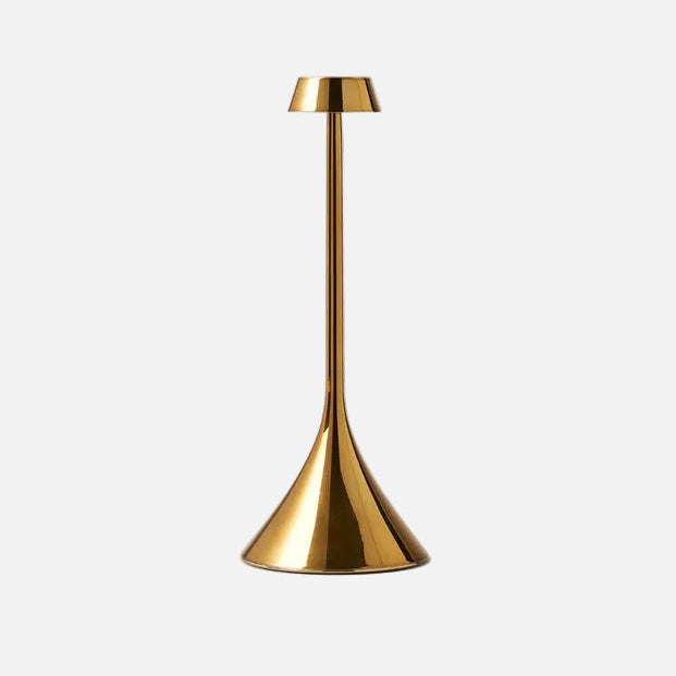 Steli Flat Dome Protable LED Table Lamp, Gold