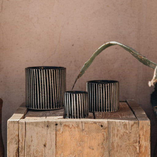 Hand-painted ceramic scented candle Zebre Stripe -( XL )