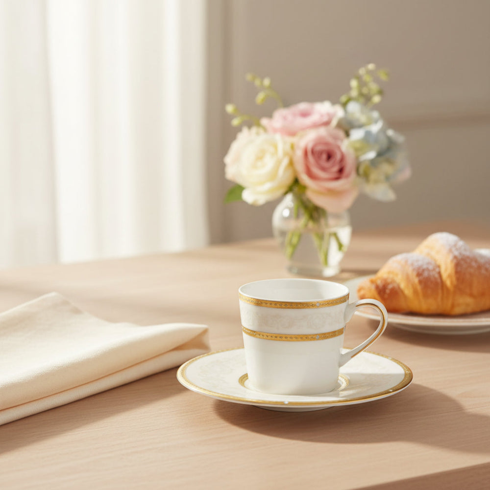 كوب وصحن إسبرسو أوبرا أبيض 9 سل بريطانيا العظمى