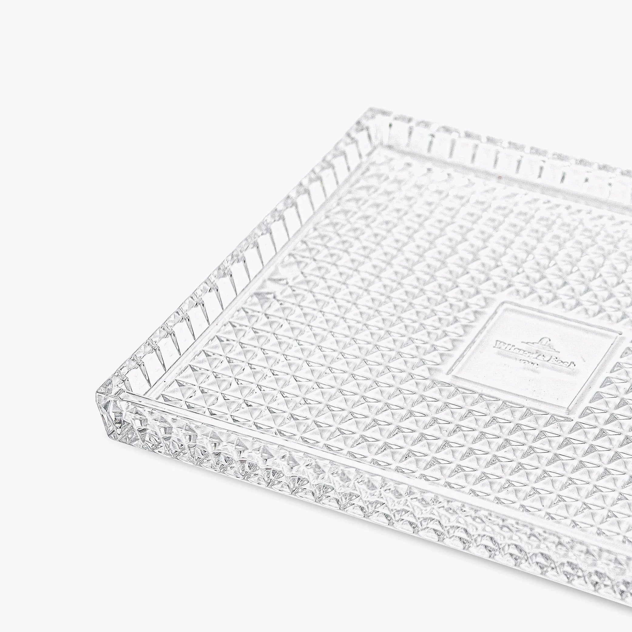 Spiral Rectangular Crystal Tray 30x25cm – Clear