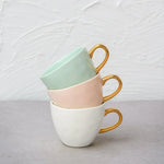 Good Morning Ceramic Coffee Cup Ø8 cm – Old Pink