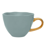 Good Morning Cappuccino & Tea Cup with Plate Set of 4 – Papaya/Slate