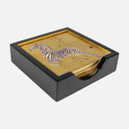 Caspari Lacquer coaster set-Gold Zeb