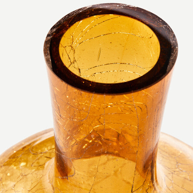 مزهرية جسم كرة زجاجية متشققة - حجم كبير