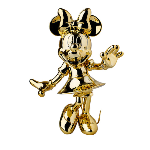 Minnie Welcome Small Chromed Figurine - Gold
