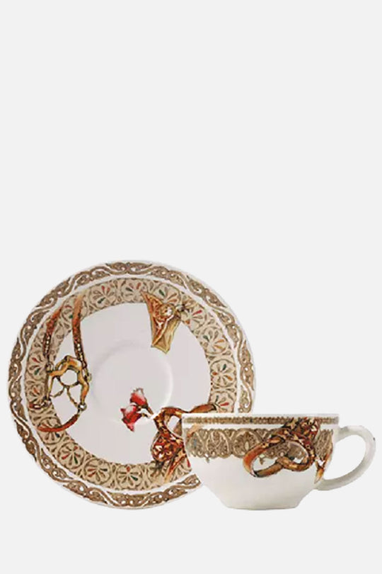 Set of 2 Tea Cups & Saucers - Wind Horses