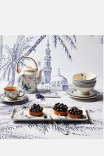 Set of 2 Tea Cups & Saucers - Blue Mismatched