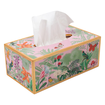 Paradise Garden Rectangle Lacquer Tissue Box Cover