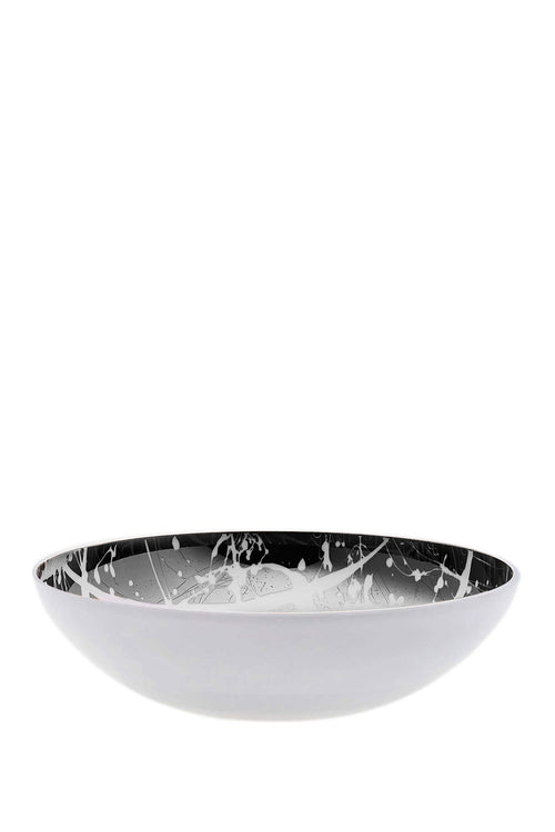 Flat Glass Bowl with Splashes, 32cm, White