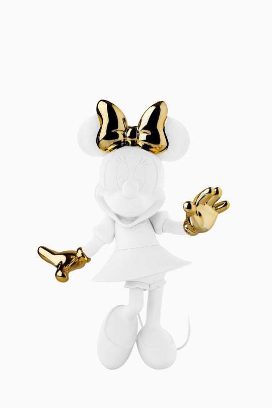 Minnie Welcome Bicolor Small Figurine - White/Gold