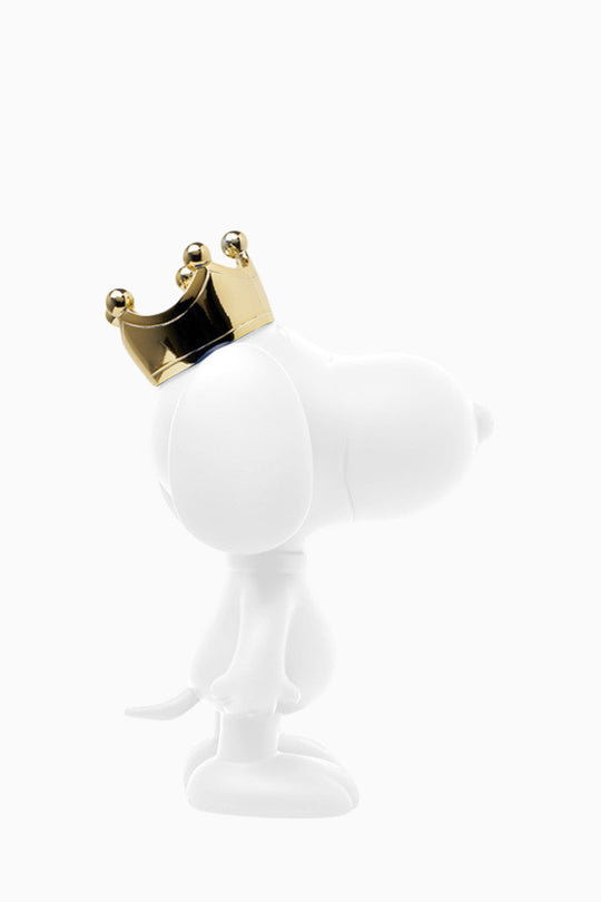 Snoopy Crown Bicolor Small Figurine - White/Gold