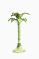 Green Palm Hand-Painted Ceramic Candelabra – 35 cm