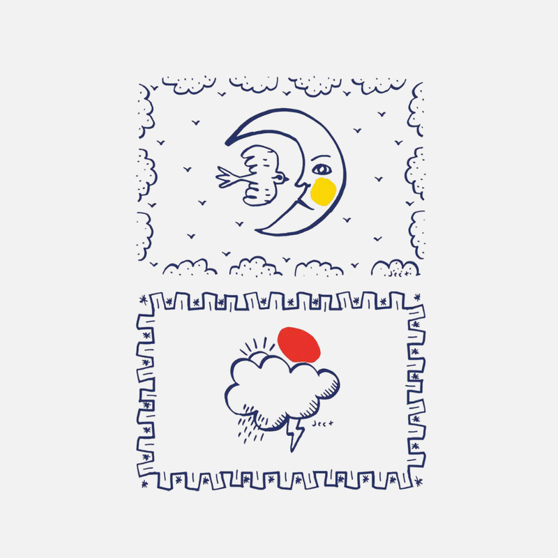 Set of 2 assorted placemats: Moon + Cloud - L'Archipel Sentimental