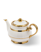 Golden Finds Tea Pot White