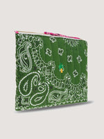 Call It Pochette Zippée Matelassé - Palmiervert Week-End/Fushia Quilted Zip Pouch