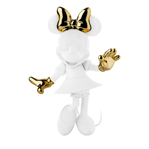 Minnie Welcome Bicolor Small Figurine - White/Gold