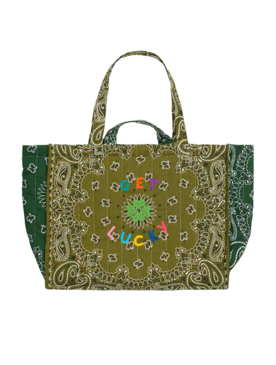 Call It Maxi Cabas Matelassé-Get Lucky Bronze/ Vert Week-End Tote Bag