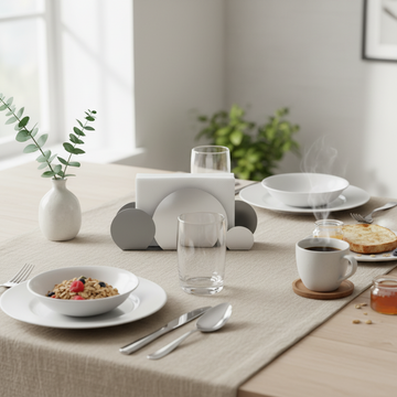 حامل مناديل فضي على شكل سحابة