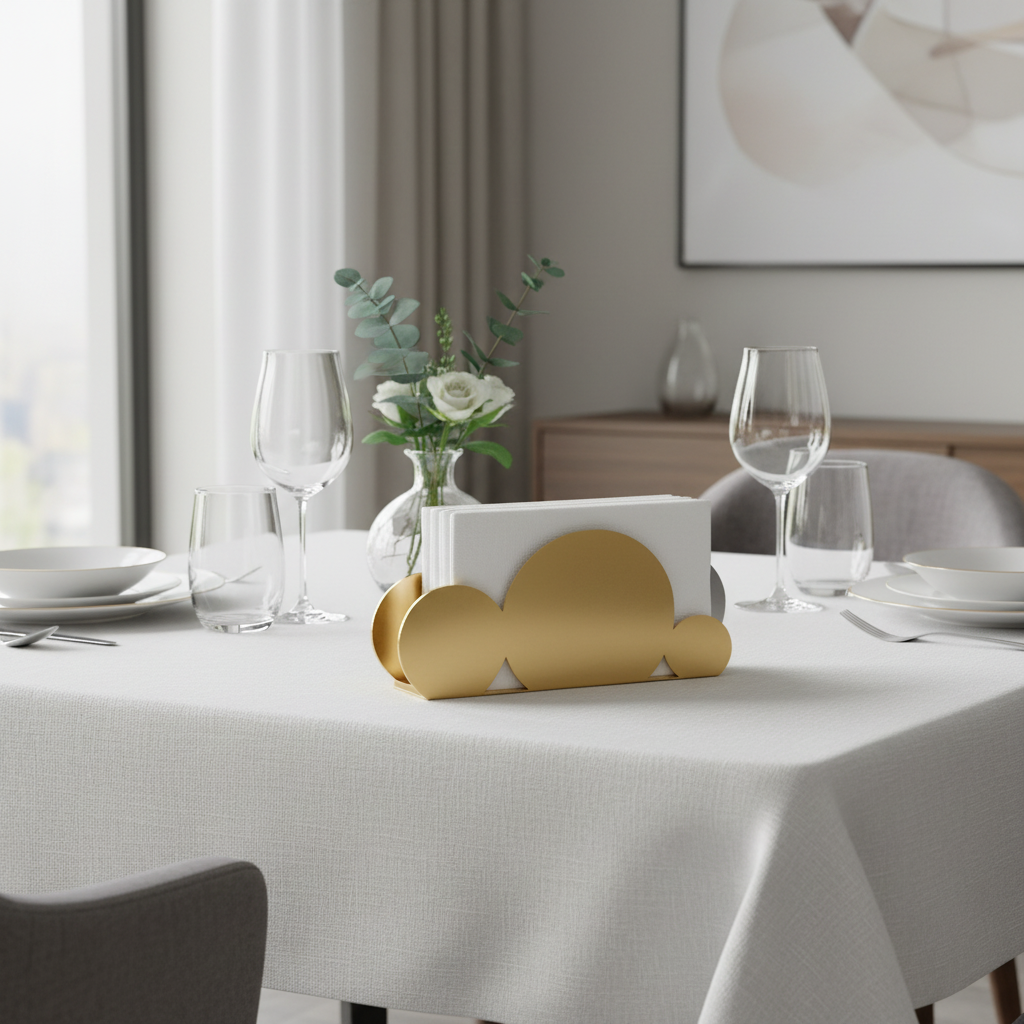 Cloud napkin holder gold