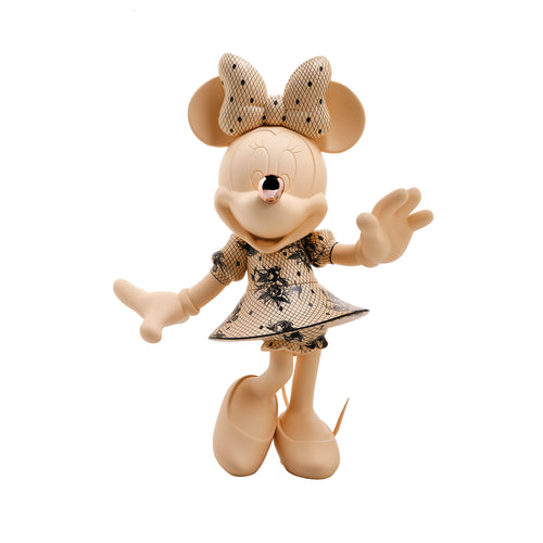Minnie Welcome Lace Small Figurine - Black/Beige