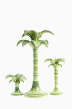 Green Palm Ceramic Candelabra – 20 cm