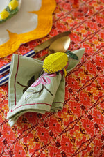 Lemon Beaded Napkin Rings – Set of 2, 6 cm