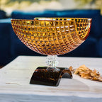 Luxe Amber Bowl 34cm with Black Base