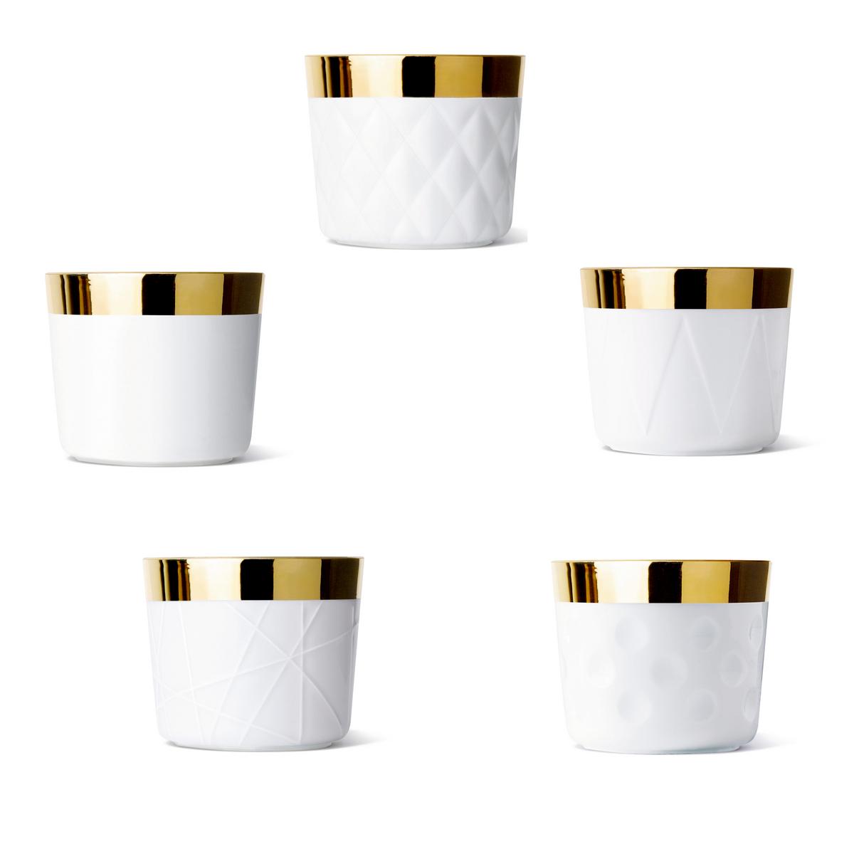 Champagne Goblet White, Dot-Pattern Relief