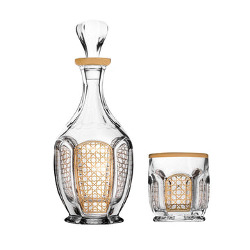 Dimlaj Cordoba Set of 3 Pcs Crystal Drinkset (Gold)