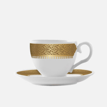 DIMLAJ Cordoba Gold Turkish Coffee Cup and Saucer, Set of 6