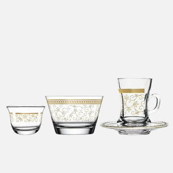 DIMLAJ Tendril 6 x Istikana, 6 x Gahwa, 1 x Sweet bowl Set