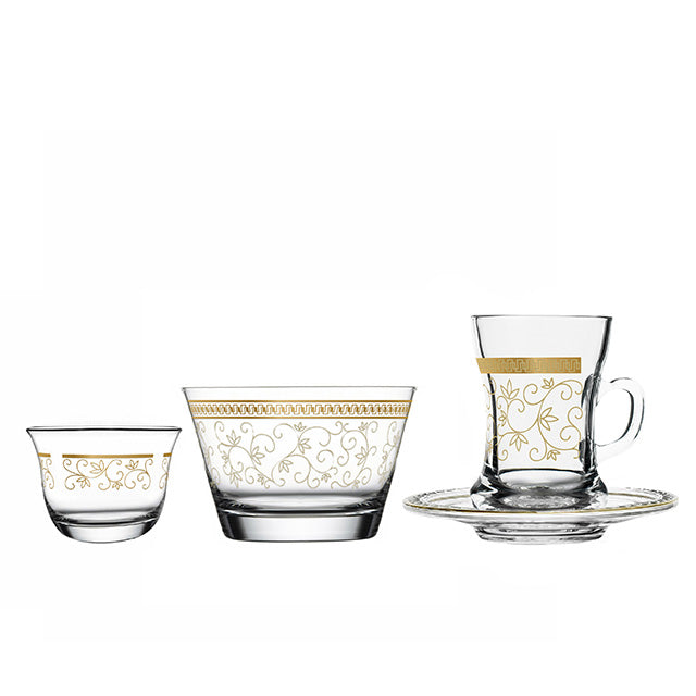 Dimlaj Touch Tendril 19 Pcs Assorted Drinkware Gift Set (GOLD) - Premium Gift Set from Dimlaj Touch - Just $175! 