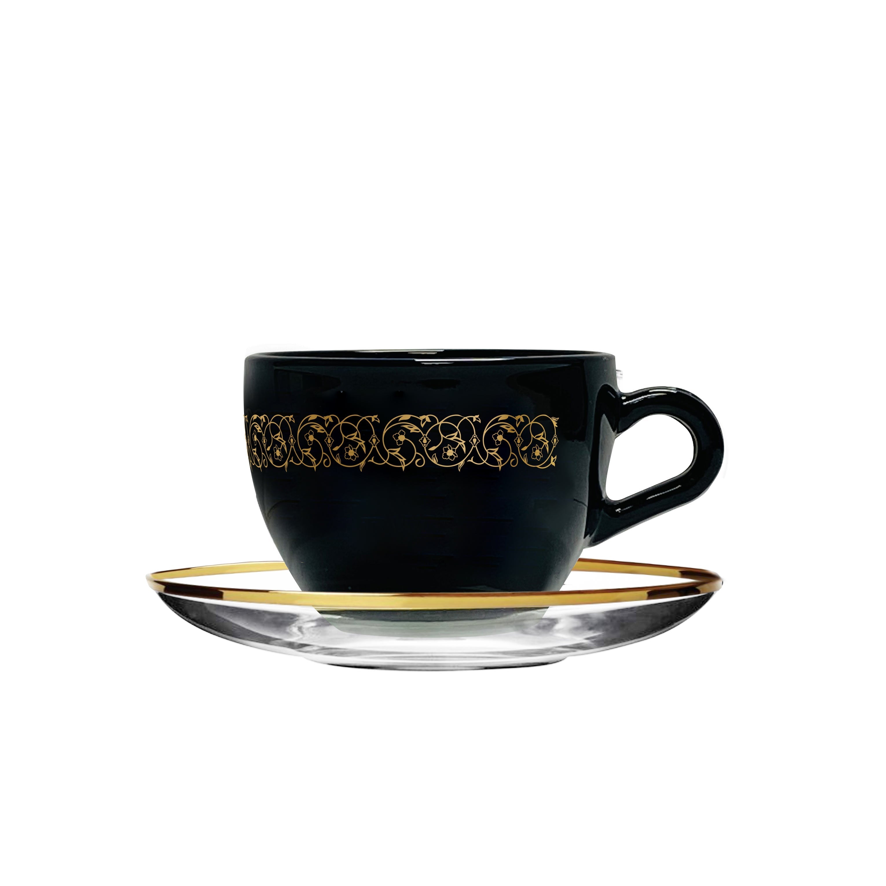 Dimlaj Touch Solo Set of 12 Pcs Coffee Cups and Saucers Gold and Black - Premium Coffee Cups from Dimlaj Touch - Just $99! 