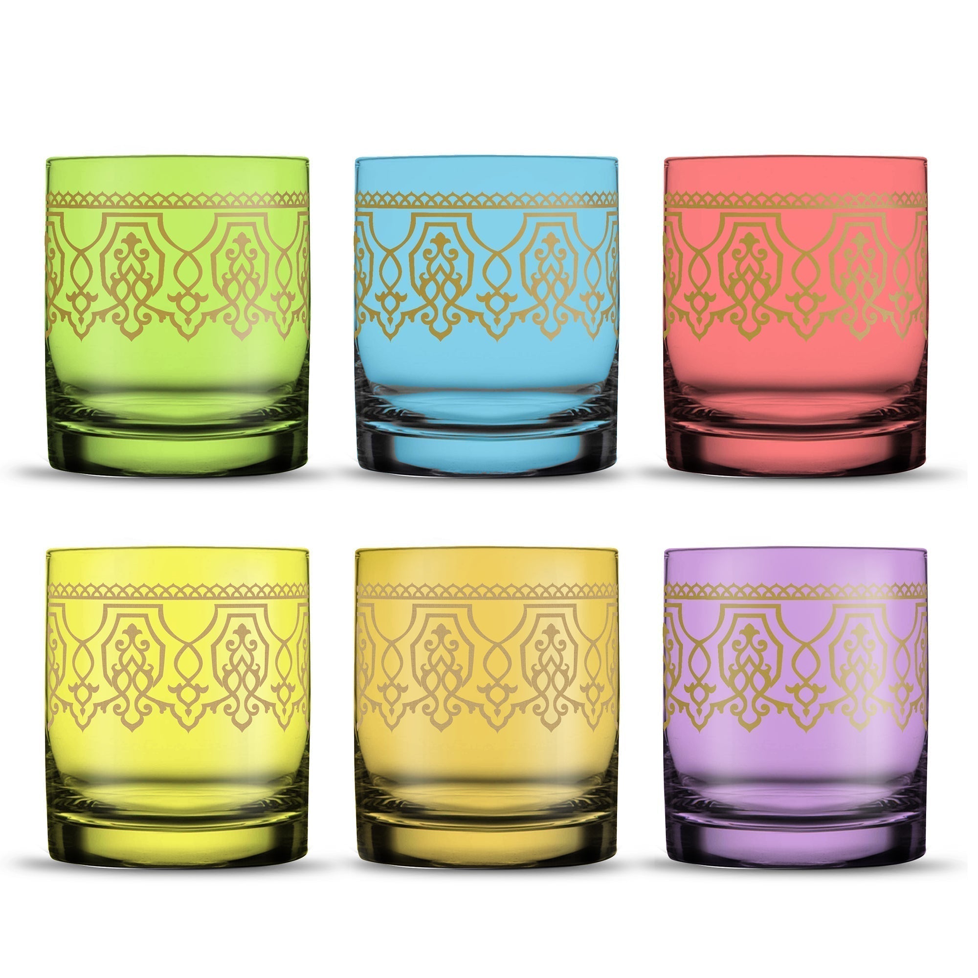 Dimlaj Touch Casablanca Set of 6 Pcs Short Tumblers Mixed Color - Premium Tumblers from Dimlaj Touch - Just $135! 