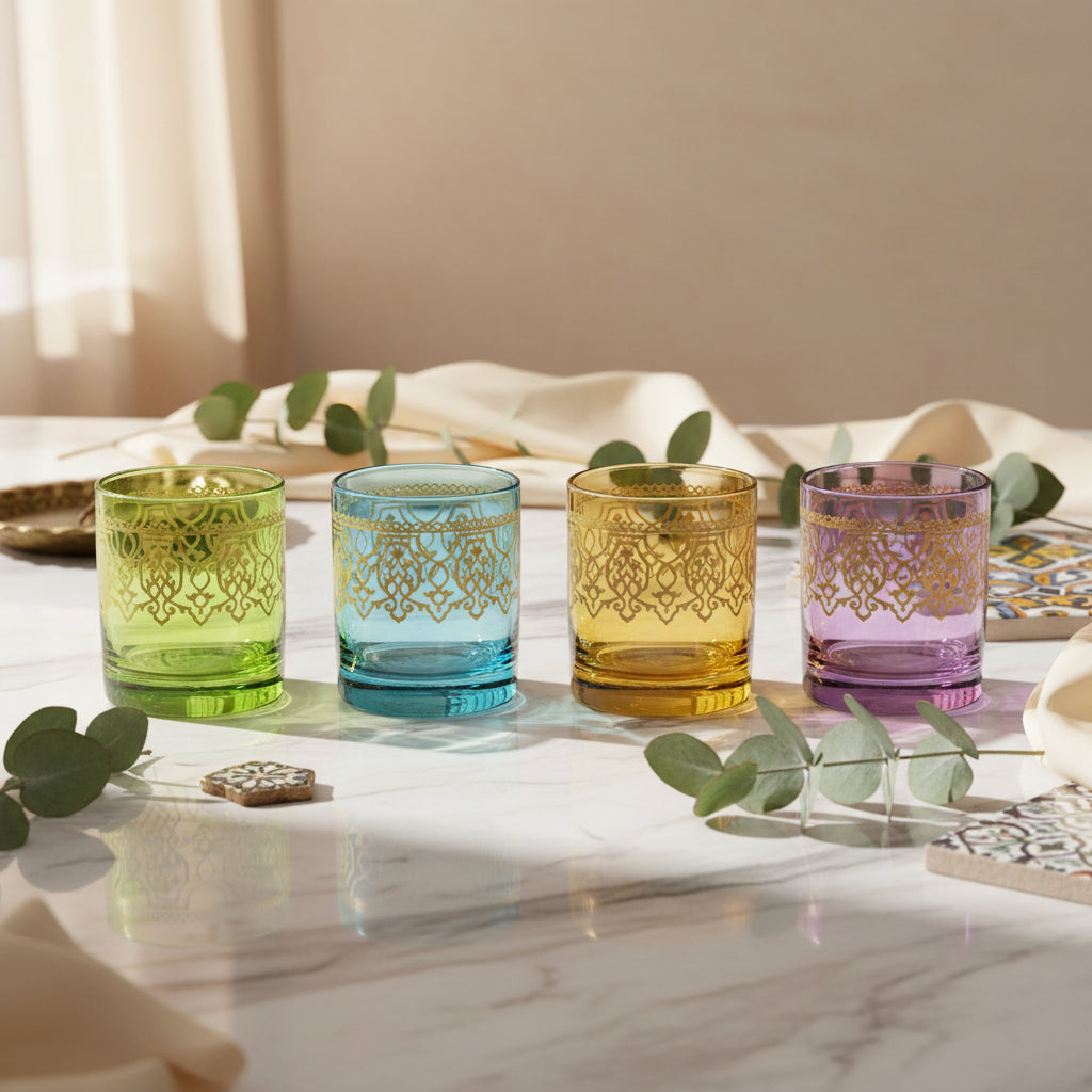 Dimlaj Touch Casablanca Set of 6 Pcs Short Tumblers Mixed Color