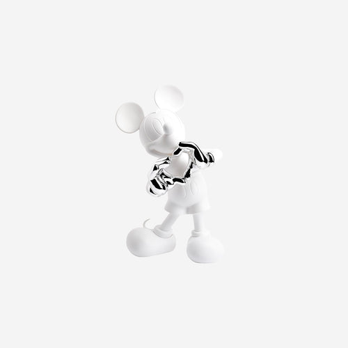 Mickey With Love Small Figurine - White/Silver