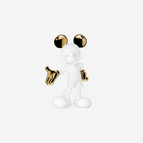 Mickey Welcome Bicolore Small Figurine - White/Gold